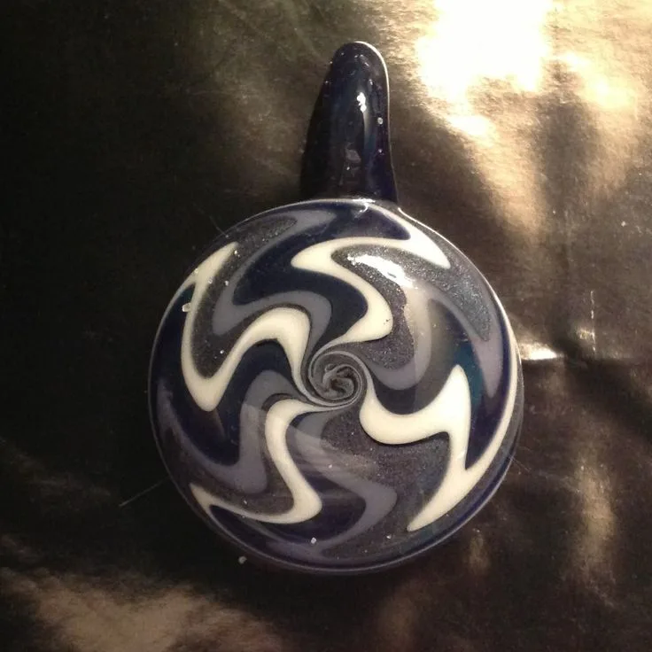 Blues and Gray, original archive photograph of handmade glasswork by Ann Wierbinski