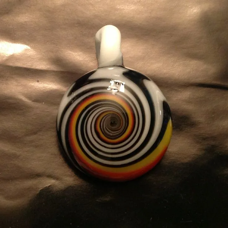 Black and White Swirl, original archive photograph of handmade glasswork by Ann Wierbinski