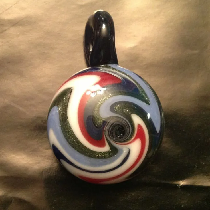 Red Green and Blue, original archive photograph of handmade glasswork by Ann Wierbinski