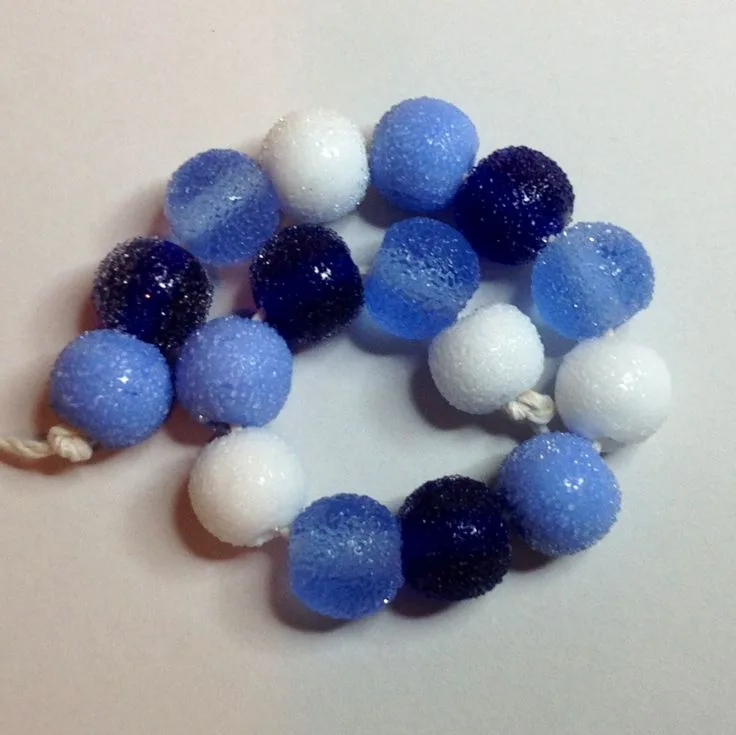 Iced Blues, original archive photograph of handmade glasswork by Ann Wierbinski