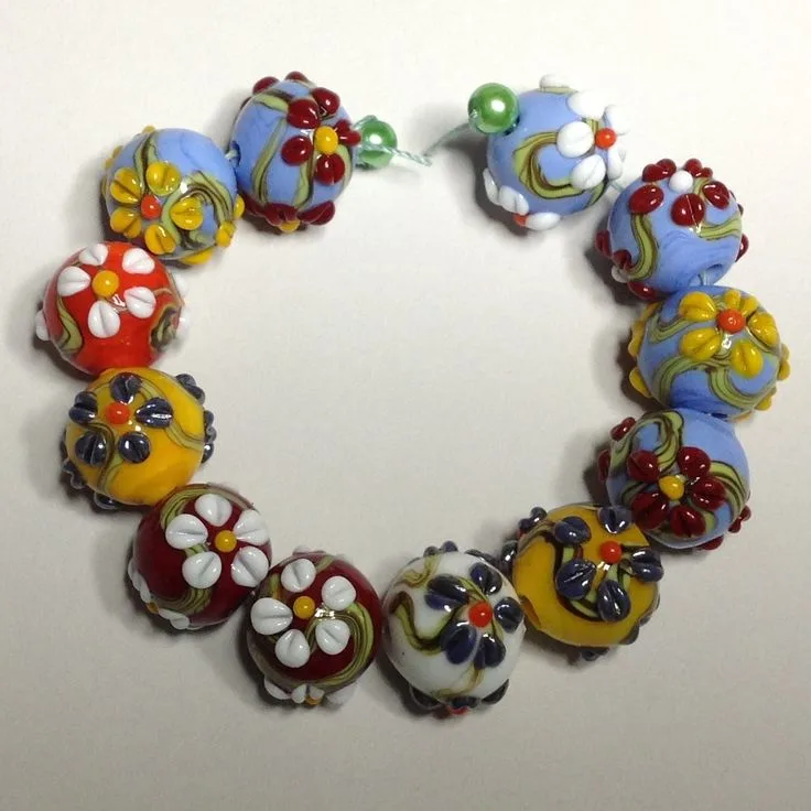 Old School Florals, original archive photograph of handmade glasswork by Ann Wierbinski