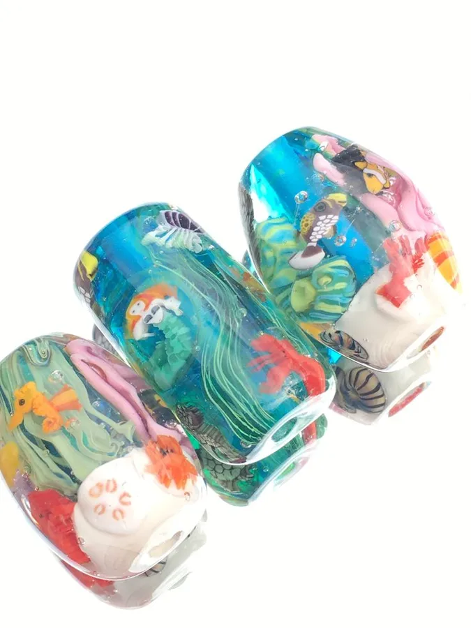 Lampwork Bead Archive No. 12, original archive photograph of handmade glasswork by Ann Wierbinski