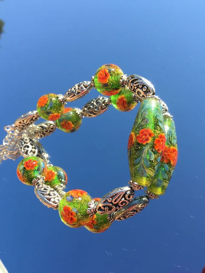 Lampwork Jewelry Archive No. 01, original archive photograph of handmade glasswork by Ann Wierbinski