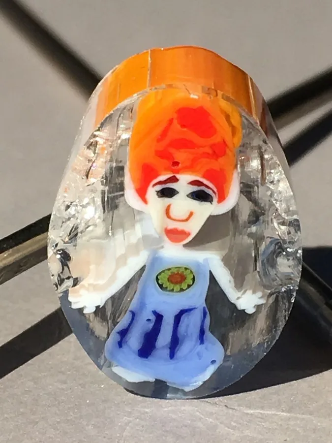 Red-Haired Mermaid, original archive photograph of handmade glasswork by Ann Wierbinski