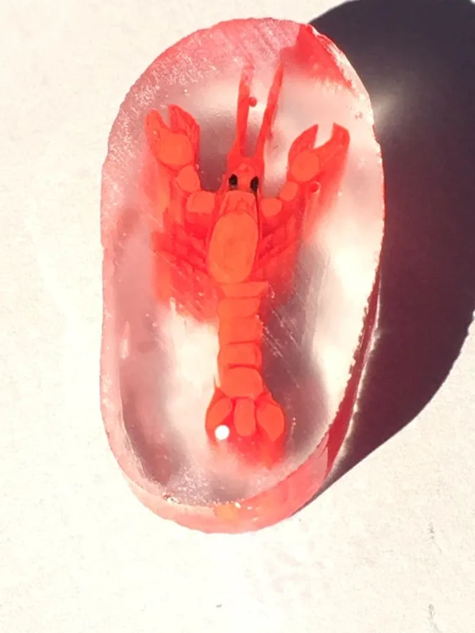 Red Crab, original archive photograph of handmade glasswork by Ann Wierbinski