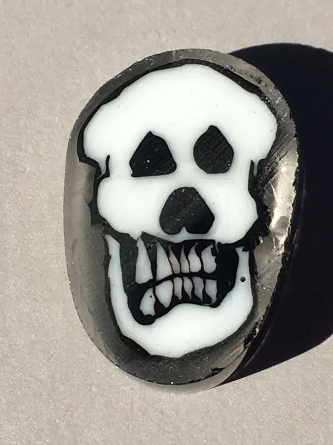 Classic Skull, original archive photograph of handmade glasswork by Ann Wierbinski