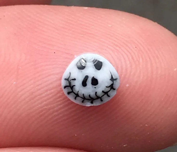 Tiny Skull, original archive photograph of handmade glasswork by Ann Wierbinski