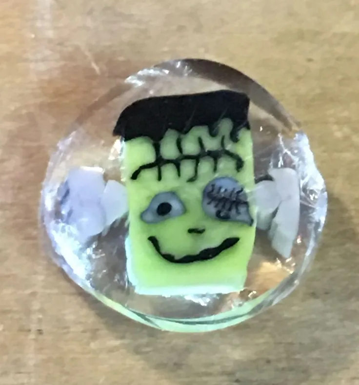 Frankenstein, original archive photograph of handmade glasswork by Ann Wierbinski