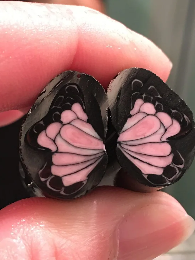 Pink Butterfly Wings, original archive photograph of handmade glasswork by Ann Wierbinski