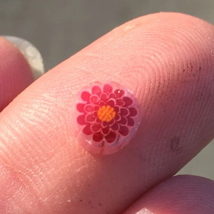Pink Garden Flower, original archive photograph of handmade glasswork by Ann Wierbinski