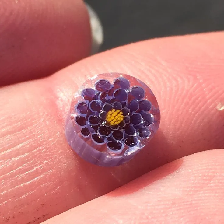 Purple Chrysanthemum, original archive photograph of handmade glasswork by Ann Wierbinski