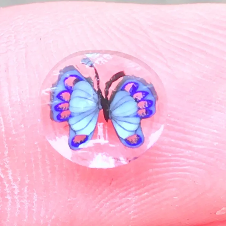 Blue Butterfly, original archive photograph of handmade glasswork by Ann Wierbinski