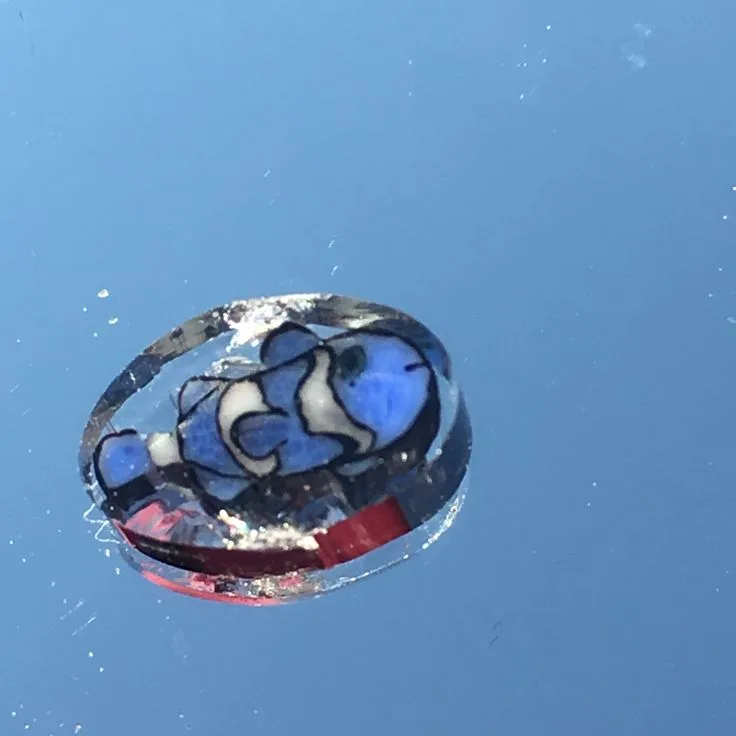 Blue Swirl Study, original archive photograph of handmade glasswork by Ann Wierbinski