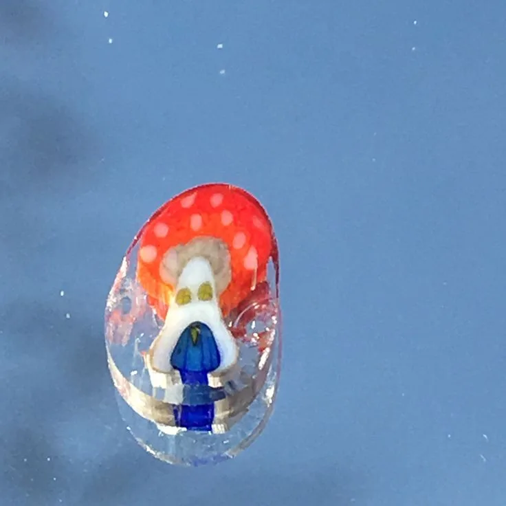 Tiny Gnome, original archive photograph of handmade glasswork by Ann Wierbinski